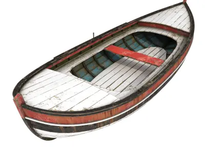 Old wooden boat 3D model