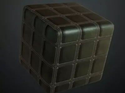 Square Bolted Industrial Metal Panel PBR Seamless Texture