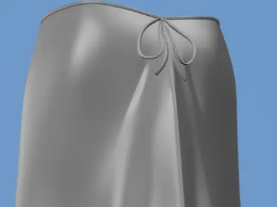 VM A0001 -  Stylish low-rise long skirt with a ribbon belt Low-poly 3D model