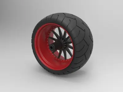 Wide rear wheel from Chopper 3D model