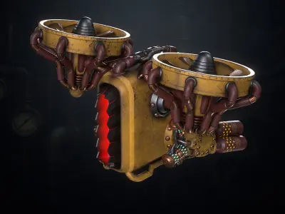 SteamPunk Battle Drone Low-poly 3D model