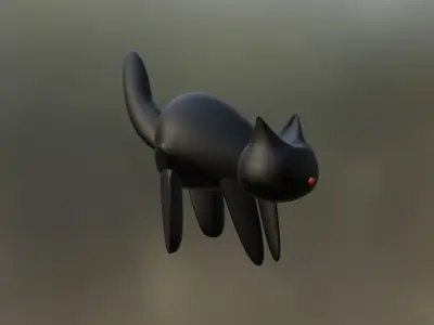 The First Half-baked Cat 3D model Free 3D model