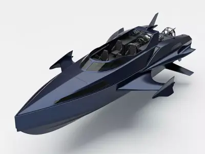Futuristic Jet Boat 3D print model