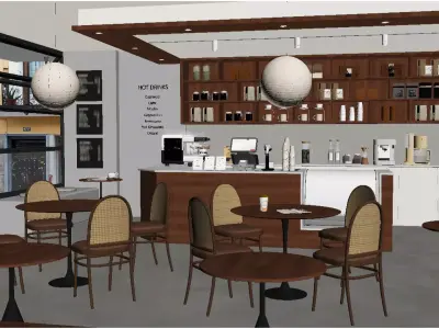 coffee shop 3D model 28