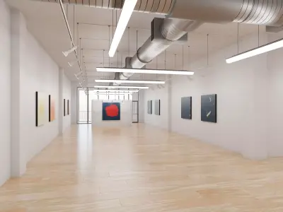 Art Museum Gallery Interior 16 Low-poly 3D model