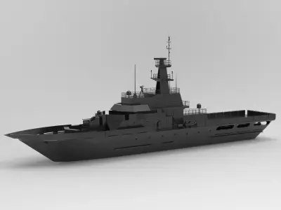 Warship 3D model 9
