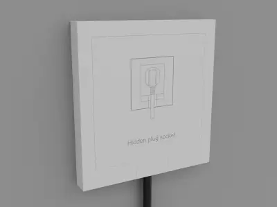 Hidden Kitchen Power Socket - 3-Pin Desktop Outlet Low-poly 3D model