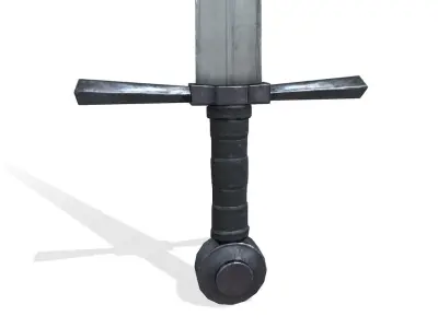 Realistic Low-poly Medieval Broadsword Low-poly 3D model
