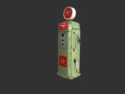 Ethyl Gasoline gas Station Low-poly 3D model
