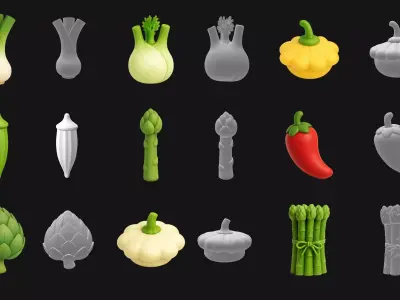 VEGETABLE FRIENDS PACK PART 2 3D print model