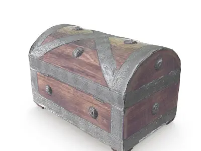 Chest 08 - Low and High Poly Versions Low-poly 3D model