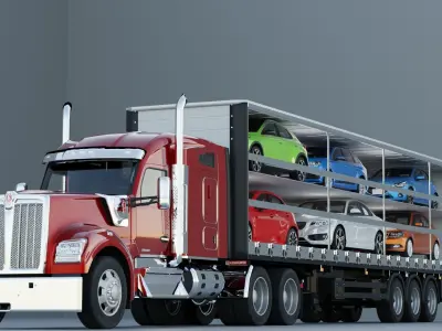 American truck Low-poly 3D model