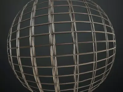 Industrial Wire Mesh Metal Weave PBR Seamless Texture