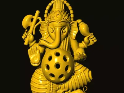 ganesh lord ganesha in gold 3D print model buy