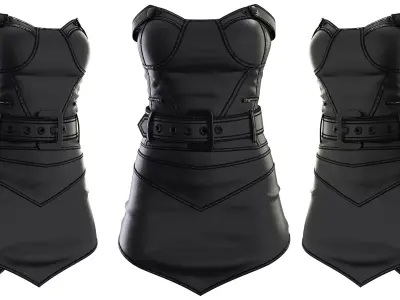 Corset Dress Low-poly 3D model