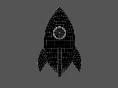 Cartoon Rocket V1 003 Low-poly 3D model