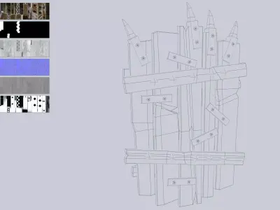 Orc shield Low-poly 3D model