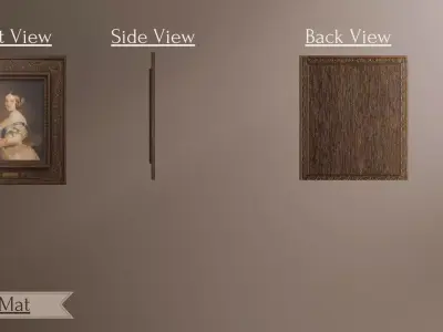 Art Frame - Antique Art Frame 3D Lowpoly model Low-poly 3D model