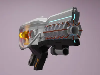 Sci-fi plasma accelerator gun Low-poly 3D model