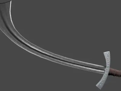Khora sword with Falchion handle Low-poly 3D model