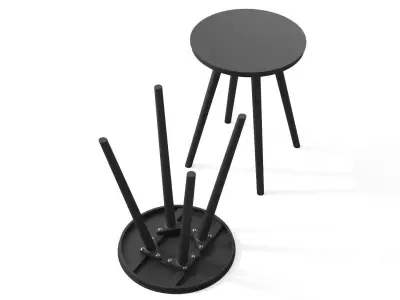 Halden Dark Charcoal Round Side Table Low-poly 3D model