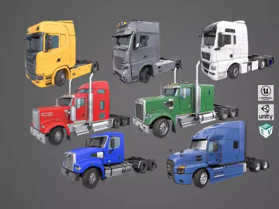 Heavy Truck 7 Chassis Generic Collection All PBR Textures  3D Model Pack