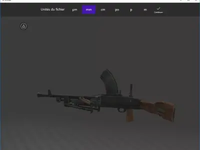 gun bren -hight low ploy -homework Low-poly 3D model
