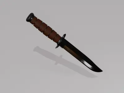 USMC KABAR Combat Knife Low-poly 3D model