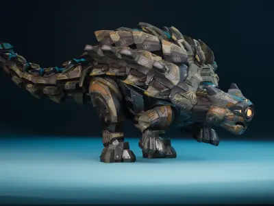 SciFi Dinosaur5 - Ankylosaurus Low-poly 3D model