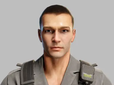 Modern US Soldier Low-poly 3D model