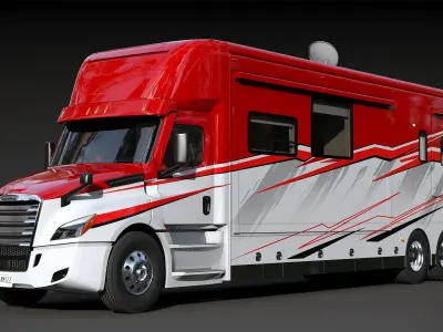 Cascadia Freightliner Motorhome XL45 2025 Low-poly 3D model