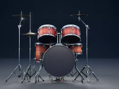 Drumset Low-poly 3D model