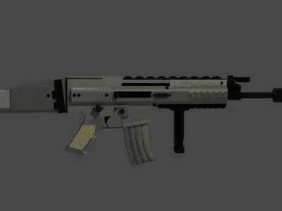 Low poly SCAR assault rifle Free 3D model