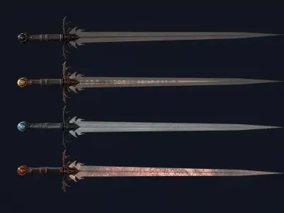 Dark Sword 5 Low-poly 3D model