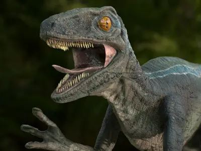Velociraptor dinosaur 3D model 2