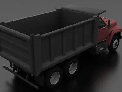 F-Series FT-900 Dump Truck Tandem Axle 1995 Low-poly 3D model
