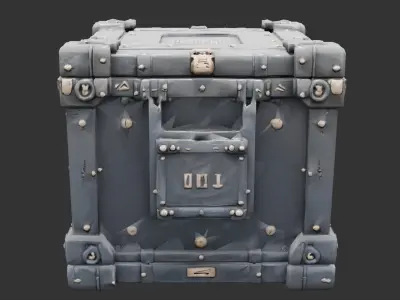 Sci Fi Crate with Reinforced Corners Low-poly 3D model