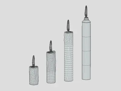 Candles Pack Low Poly Low-poly 3D model