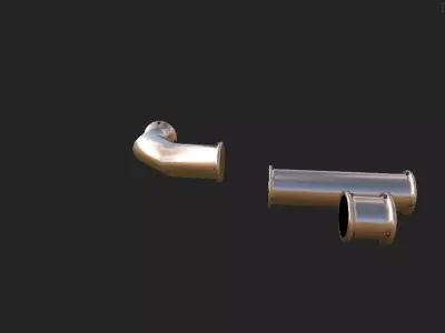 Bronze Pipes Free low-poly 3D model