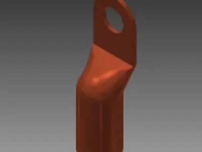00 gauge battery copper ring terminal Free 3D model