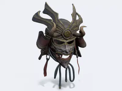 Samurai Helmet Low-poly 3D model purchase