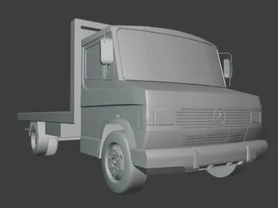 Mercedes T2 Truck Low-poly 3D model