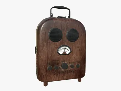 Cartoon Style Stylized Radio Sunnylife Radio Wood Edition 3D model