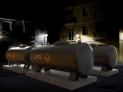 LPG Gas Tank Low-poly 3D model purchase
