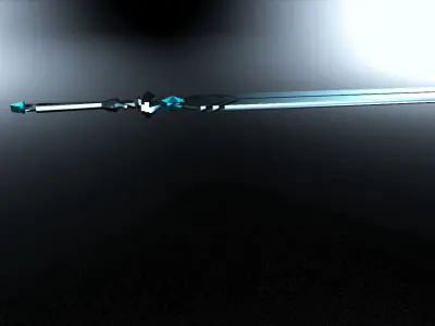Blue Sword  Low-poly 3D model