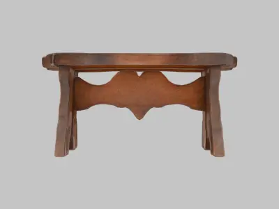 Vintage Wooden Stool 3D Model Low-poly 3D model