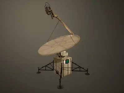 Animated Military Radar Low-poly 3D model