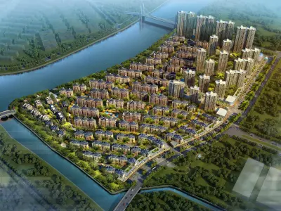 3Dmax fashion city commercial square building 135 3D model