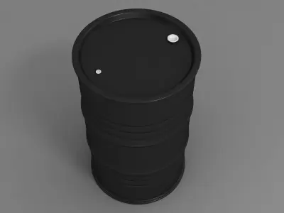 Metal Barrel Clean black 3D model