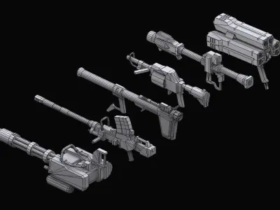Gundam Earth Federation Heavy Weapons 3D model